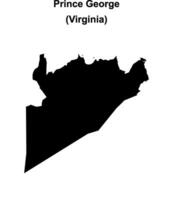 Prince George County, Virginia blank outline map vector