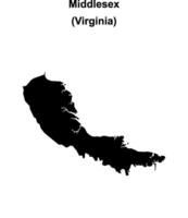 Middlesex County, Virginia blank outline map vector