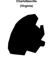 Charlottesville County, Virginia blank outline map vector