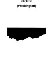 Klickitat County, Washington blank outline map vector