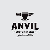 Blacksmith Custom Metal Forge Anvil Foundry Ironwork Logo Design vector