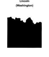 Lincoln County, Washington blank outline map vector
