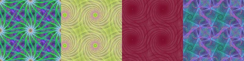 Seamless fractal pattern background collection vector