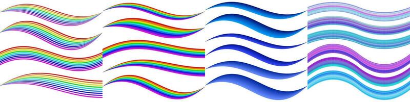 Wave line design element collection vector