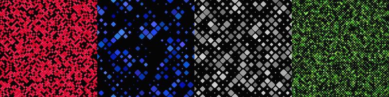 Seamless geometrical diagonal square pattern set vector