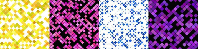 Seamless geometrical diagonal square pattern set vector