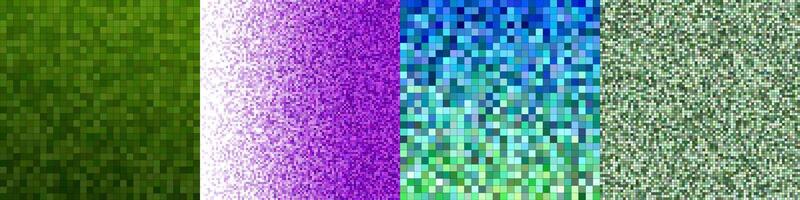 Abstract square mosaic pattern background set vector