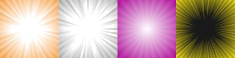 Abstract ray burst background collection vector