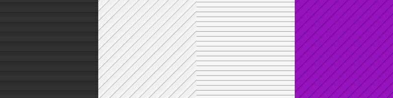 Seamless 3D stripe pattern set vector