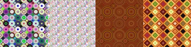 Seamless color geometric pattern set vector