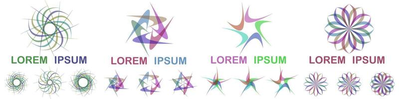 Abstract logo design collection from curved shapes vector