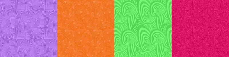 Seamless geometric pattern background set vector