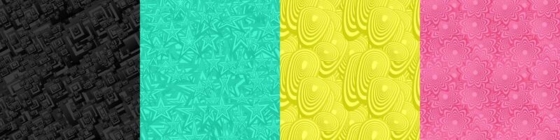 Seamless geometric pattern background set vector