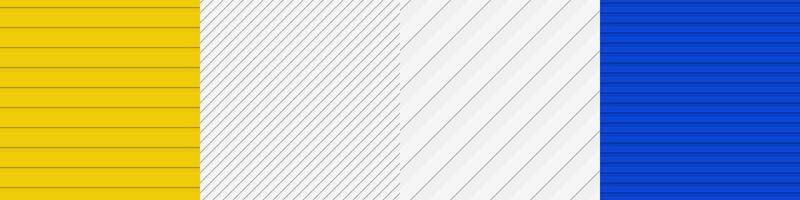 Seamless 3D stripe pattern set vector