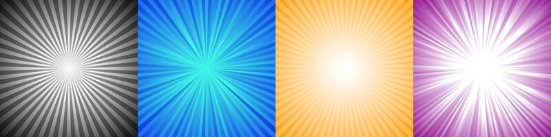 Abstract ray burst background collection vector