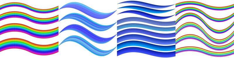 Wave line design element collection vector