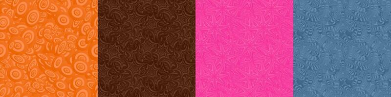 Seamless geometric pattern background set vector