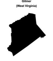 Gilmer County, West Virginia blank outline map vector