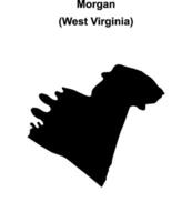 Morgan County, West Virginia blank outline map vector