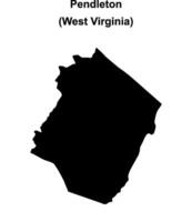 Pendleton County, West Virginia blank outline map vector