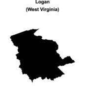 Logan County, West Virginia blank outline map vector
