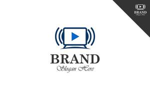 Media electronic modern logotype. Entertainment brand identity design template. Perfect logo for business related to cinema industry. Isolated background. Eps 10. vector