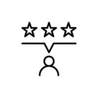Customer review rating with 5 stars and thumb up. Outline icon with editable stroke. 04 vector