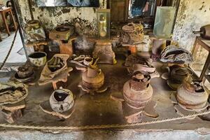 Household items identified from the remains of a particularly powerful volcanic eruption. Household items burned and destroyed due to the 2010 eruption of Mount Merapi photo