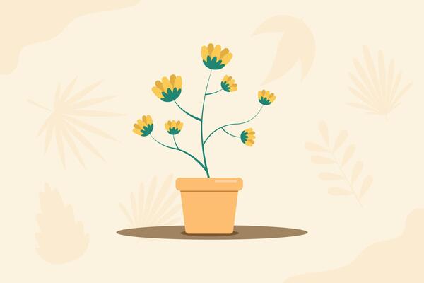 Beautiful flower concept. Colored flat illustration isolated.