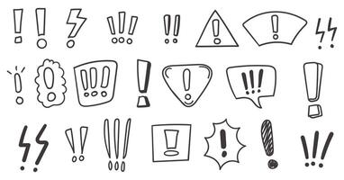 Set of hand drawn exclamation marks vector
