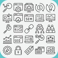 SEO AND SEM ICON DESIGN PACK vector