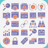 SEO AND SEM ICON DESIGN PACK vector