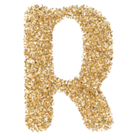 Gradient Glitter Font Letter R uppercase png