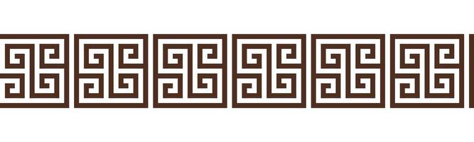 Greek key seamless border pattern collection. Decorative ancient meander, Greece ornament with repeated geometric motif vector