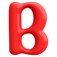 Red 3D Bubble Font Letter B uppercase png