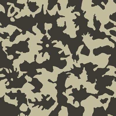 Blots camo seamless background. Chaotic monochrome pattern of paint splashes spots. Hand drawn camouflage texture for printing on fabric. Grunge black and white ink wallpaper