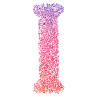 Gradient Glitter Font Letter I uppercase png