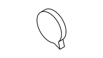 chat message outline icon animation. transparent background video