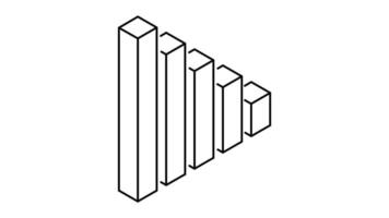 Graph chart down outline icon animation. transparent background video