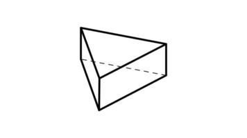 triangular prism outline icon animation. transparent background video