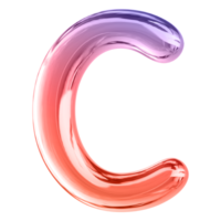 Gradient 3D Bubble Font Letter C uppercase png