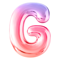 Gradient 3D Bubble Font Letter G uppercase png