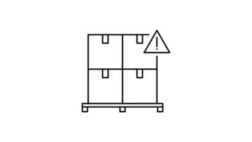 Pallet with boxes outline icon animation. transparent background video