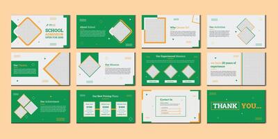 education presentation slide education pitch deck slide design vector