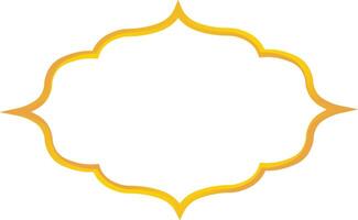 Golden Arabic Islamic Frame. with Minimalist Design Style. vector