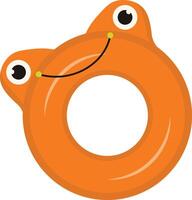 Inflatable Rubber Swimming Ring with Cartoon Style. Isolated on White Background. vector