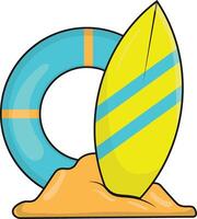 Cute Summer Beach Element Isolated on White Background. Illustration Design. vector