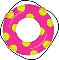 Inflatable Rubber Swimming Ring with Cartoon Style. Isolated on White Background. vector
