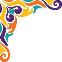 Retro Groovy Corner Border with Flat Design. Illustration on White Background. vector