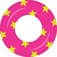 Inflatable Rubber Swimming Ring with Cartoon Style. Isolated on White Background. vector